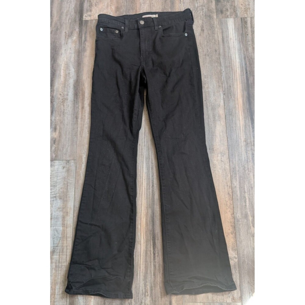 Levi's Womens 725 High Rise Bootcut Jeans W30 L30.5 Black Cotton 18759